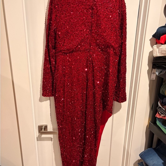 NWOT Faereisty Woman’s Plus Size 2/3x Elegant Red Sequin Dress - Picture 6 of 7